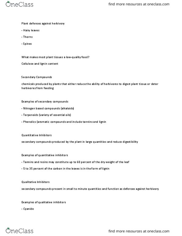 PCB 4043 Lecture Notes - Lecture 12: Mescaline, Histamine, Parasitism thumbnail