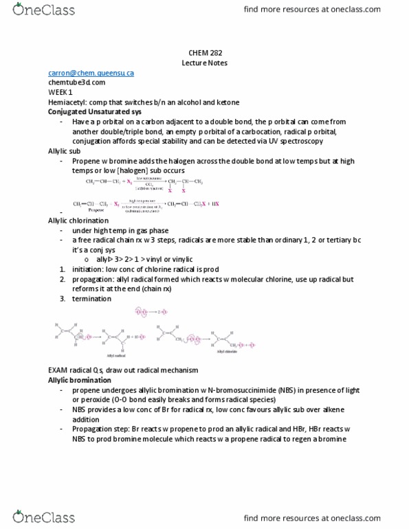 CHEM 282 Lecture Notes - Lecture 1: Heterocyclic Amine, Osteoporosis, Sulfonate thumbnail