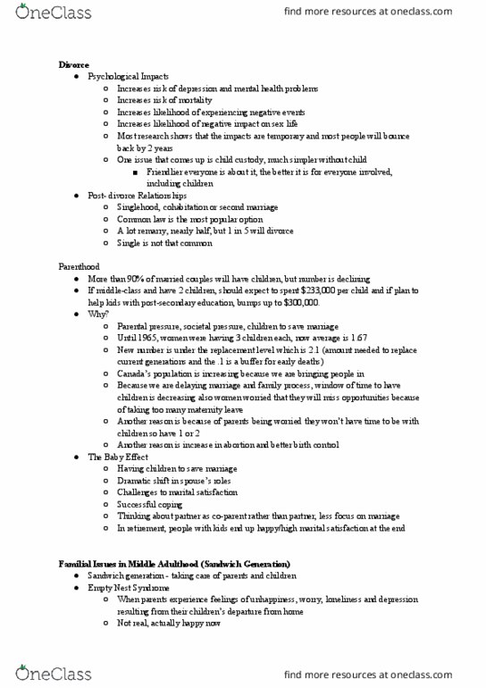 PSY 402 Lecture Notes - Lecture 8: Parenting Styles, Sandwich Generation, Family Process thumbnail