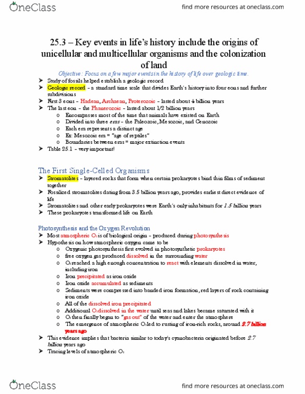 BIOL 1911 Chapter Notes - Chapter 25: Nuclear Membrane, Cambrian Explosion, Kimberella thumbnail