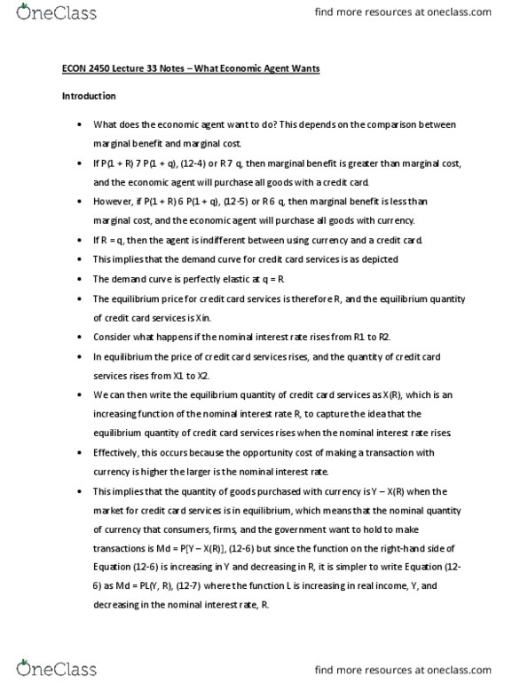 ECON 2450 Lecture Notes - Lecture 33: Demand For Money, Nominal Interest Rate, Economic Equilibrium thumbnail