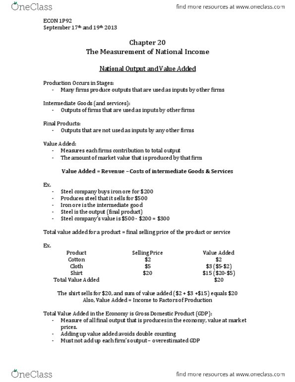 ECON 1P92 Lecture Notes - Black Market, Gdp Deflator, Gross Domestic Product thumbnail