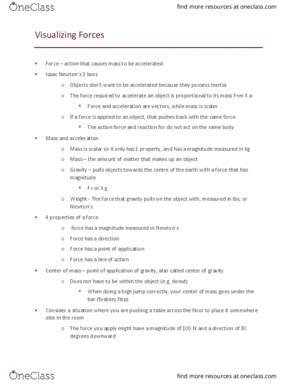 Kinesiology 2241A/B Lecture Notes - Lecture 9: Microsoft Powerpoint, Resultant Force thumbnail