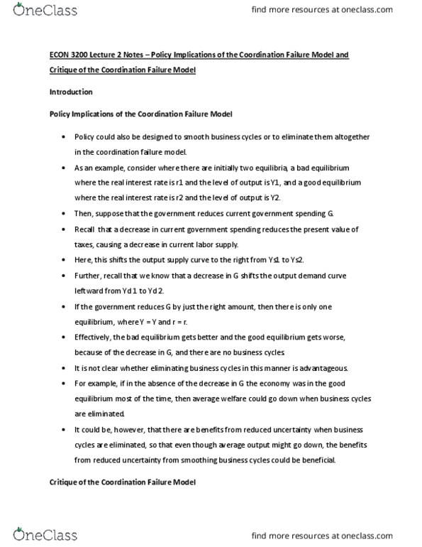 ECON 3200 Lecture Notes - Lecture 2: Hoover Institution, Real Interest Rate, Business Cycle thumbnail