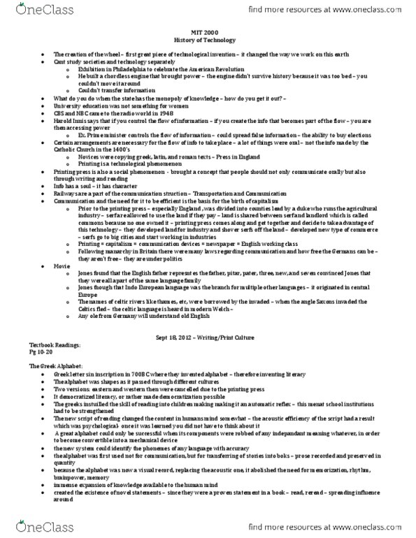 Media, Information and Technoculture 2000F/G Lecture Notes - Nell Shipman, Low Culture, Open University thumbnail