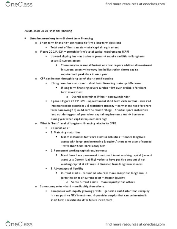 ADMS 3530 Chapter Notes - Chapter 20: Accounts Receivable, Cost Overrun, Asset-Backed Commercial Paper thumbnail