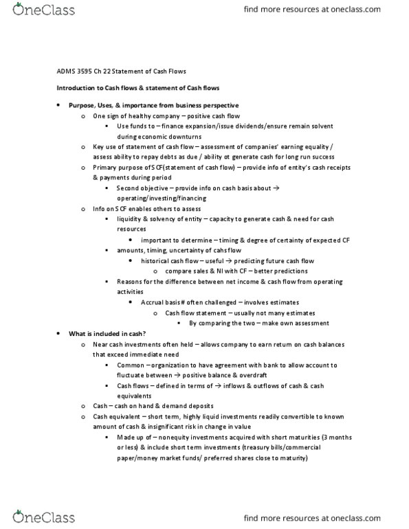 ADMS 3595 Chapter Notes - Chapter 22: Ias 1, Financial Statement, Sensitivity Analysis thumbnail