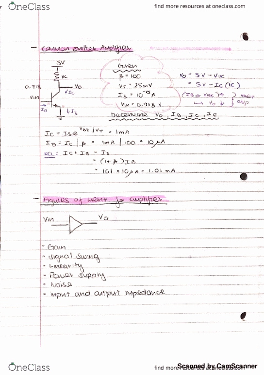 ECE 220 Lecture 10: BJT Common Emitter Amplifier thumbnail