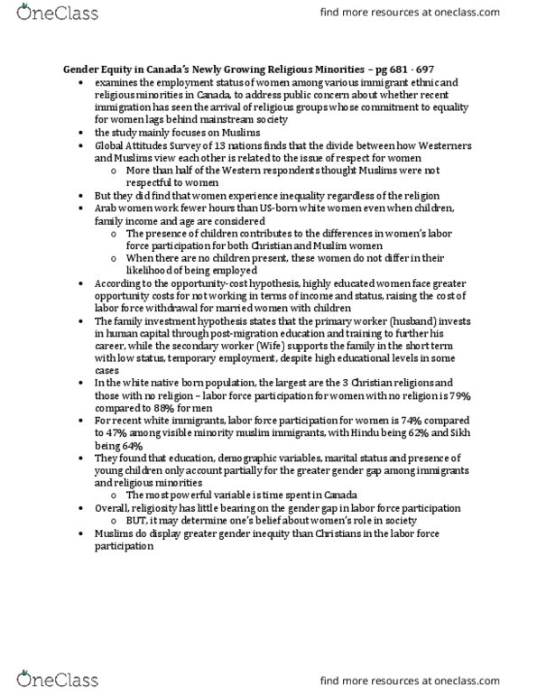 SOC311H1 Chapter Notes - Chapter pg 681-699: Visible Minority, Human Capital thumbnail