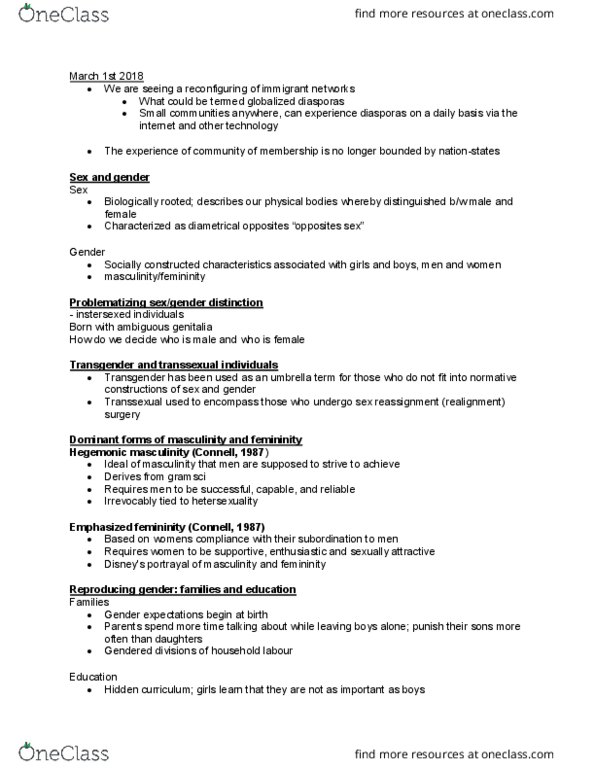 SOC 1101 Lecture Notes - Lecture 15: Rhinoplasty, Ethnocentrism, Reality Television thumbnail