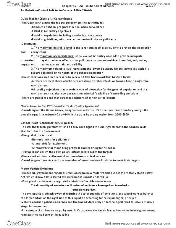 EC238 Chapter Notes - Chapter 17: Dependent And Independent Variables, Hydro One, Criteria Air Contaminants thumbnail