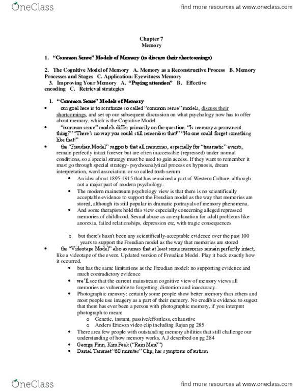 PSY 102 Chapter Notes - Chapter 7: Police Lineup, Facial Composite, Blackboard thumbnail