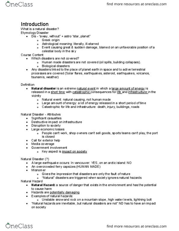 ERTH 2415 Lecture Notes - Lecture 1: Wildfire Suppression, Return Period, Thorium thumbnail