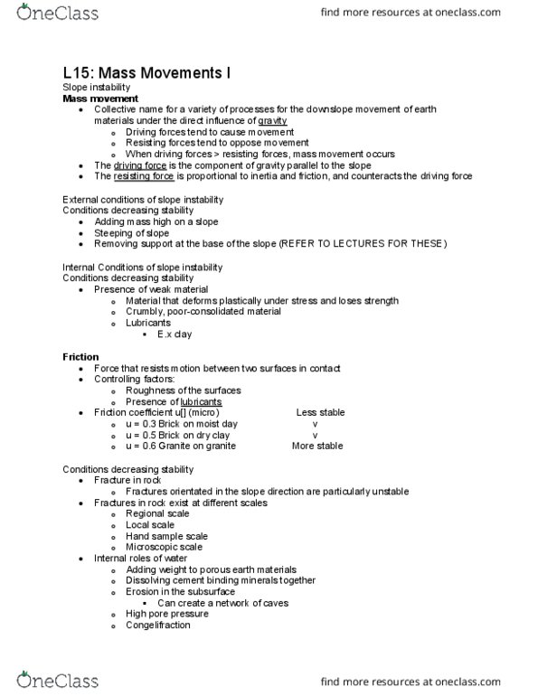 ERTH 2415 Lecture Notes - Lecture 15: Planetary Differentiation, South Nation River, Inner Core thumbnail