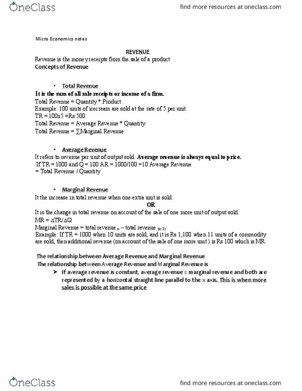 ECON 1001 Lecture Notes - Lecture 9: Demand Curve, Marginal Revenue thumbnail
