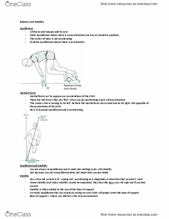 Kinesiology 2241A/B Lecture Notes - Lecture 7: Proprioception, Anti-Gravity, Vestibular System thumbnail