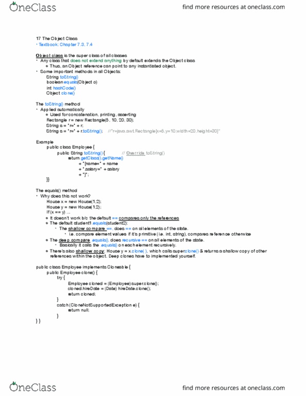 COMP 303 Lecture Notes - Lecture 16: Compile Time, Linked List, Object Copying thumbnail