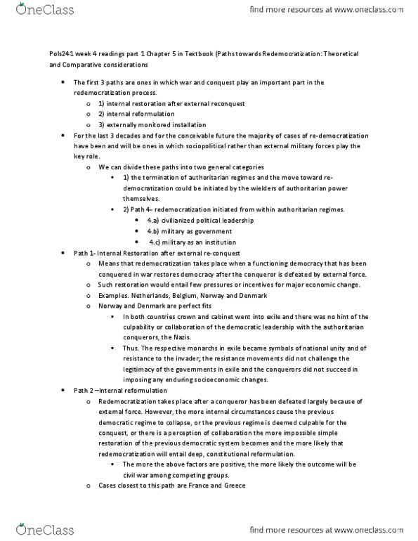 POLS 241 Chapter Notes - Chapter 5: Authoritarianism thumbnail