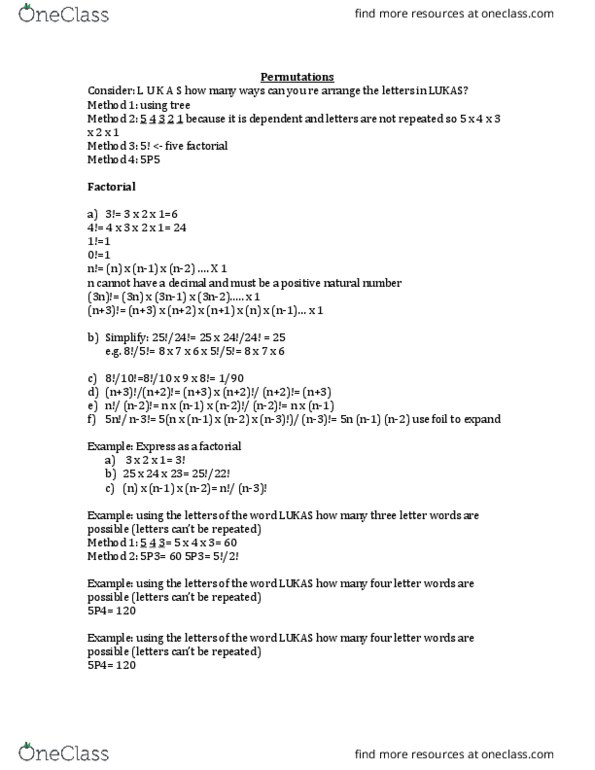 Mathematics 1228a B Study Guide Fall 17 Final Natural Number