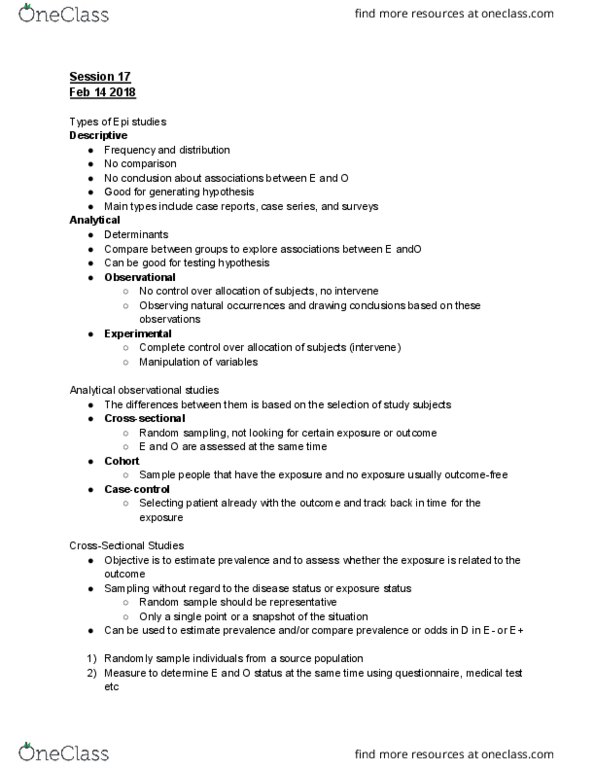 POPM 3240 Lecture Notes - Lecture 17: Confounding, Medical Test thumbnail