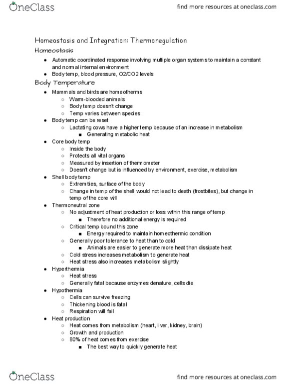 ANSC 3080 Lecture Notes - Lecture 30: Catecholamine, Subcutaneous Tissue, Wind Chill thumbnail