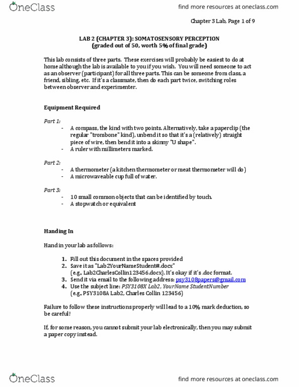 PSY 3108 Lecture Notes - Lecture 3: Microsoft Excel, Power Law, Stopwatch thumbnail