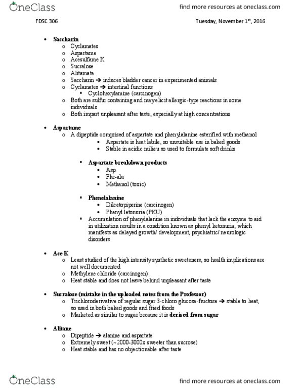 FDSC 305 Lecture Notes - Lecture 14: Celery, Body Fluid, Defecation thumbnail