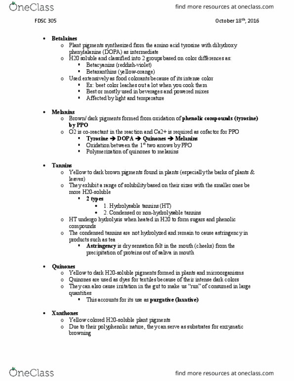 FDSC 305 Lecture Notes - Lecture 12: Glycerol, Invertase, Red Algae thumbnail