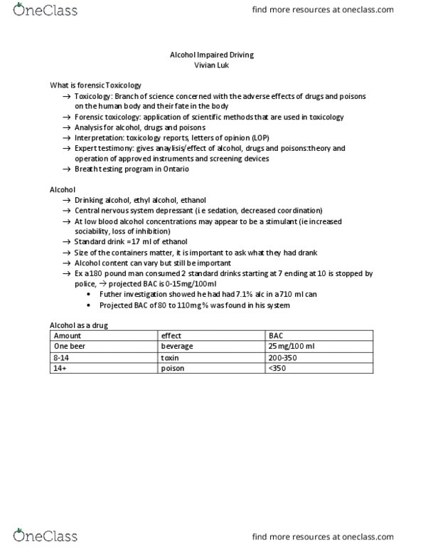 FSC239Y5 Lecture Notes - Lecture 4: Breathalyzer, Varity, Tunnel Vision thumbnail