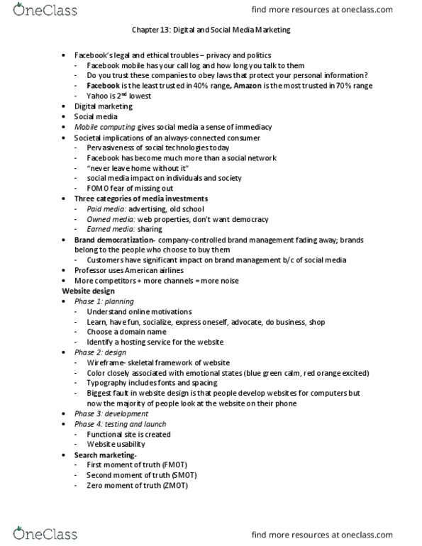 Mar 3023 Lecture Notes - Lecture 13: Social Media Measurement, Sentiment Analysis, White Paper thumbnail