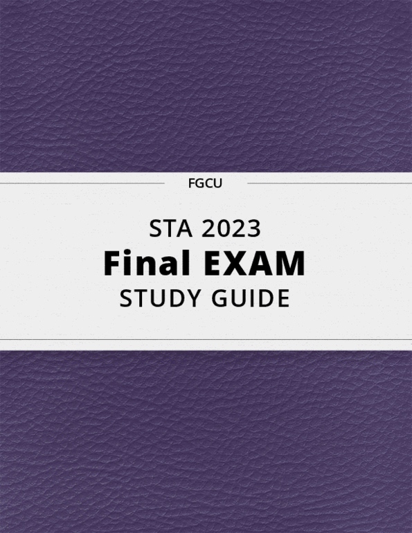STA 2023 Final Exam Guide Comprehensive Notes for the exam ( 22