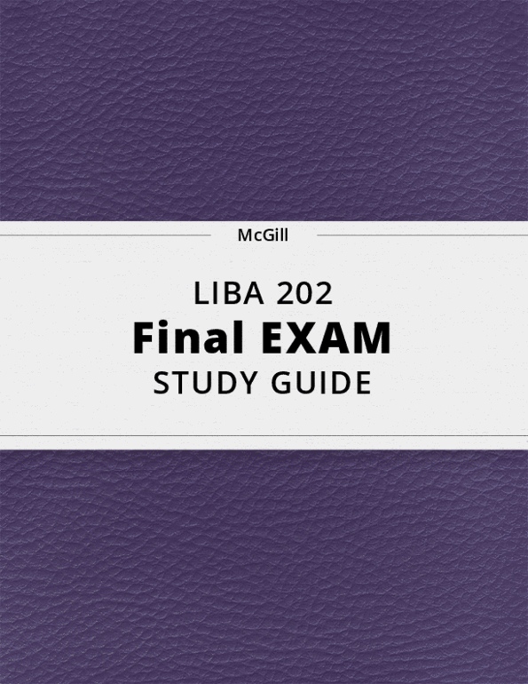 LIBA 202- Final Exam Guide - Comprehensive Notes for the exam ( 44 