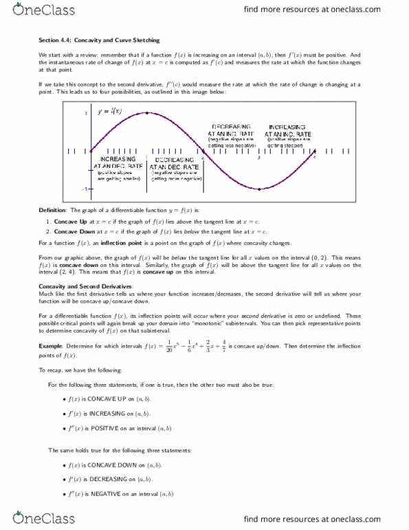 MATH 2250 Lecture 14: Section 4.4 - Concavity and Curve Sketching thumbnail