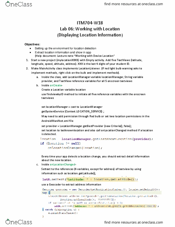 ITM 707 Lecture 5: Lab06-Working with Location thumbnail