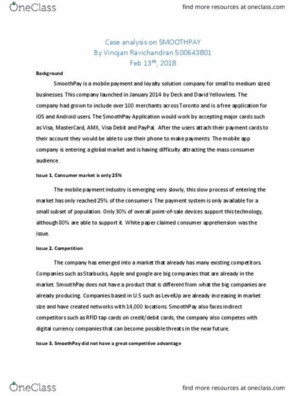 ITM 707 Lecture 9: Case analysis on SmoothPay thumbnail