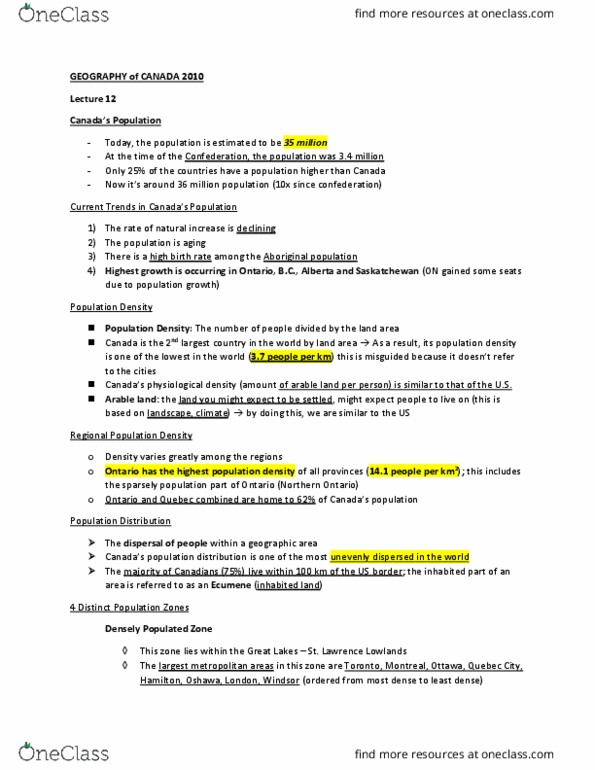 Geography 2010A/B Lecture Notes - Lecture 12: Birth Rate, Urban Sprawl, Mortality Rate thumbnail