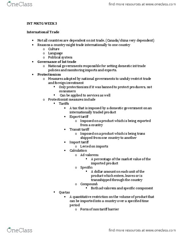 GMS 522 Lecture Notes - Lecture 3: Factor Endowment, Comparative Advantage, Ad Valorem Tax thumbnail