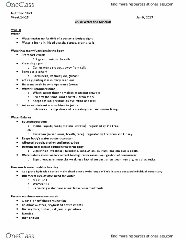 Foods and Nutrition 1021 Lecture Notes - Lecture 15: Calcification, Intellectual Disability, Iron Supplement thumbnail