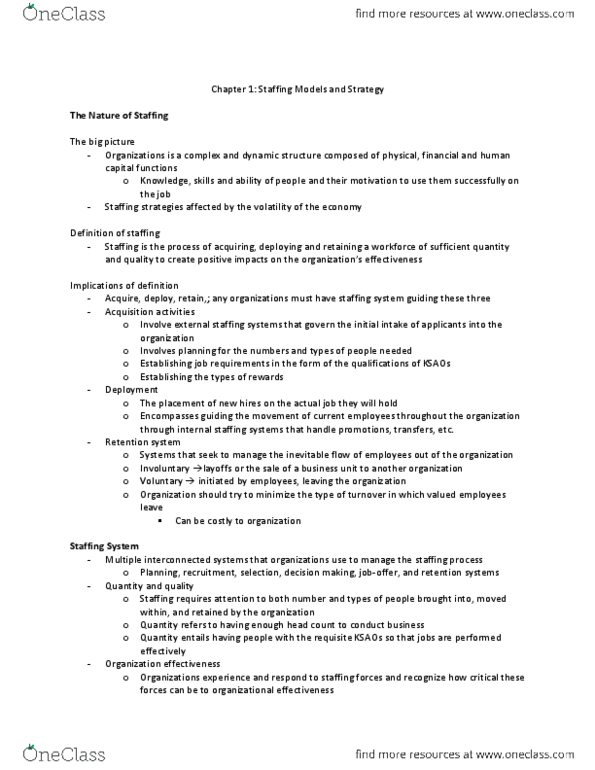 PSYCH339 Chapter Notes - Chapter 1: Job Analysis, W. M. Keck Observatory, Human Capital thumbnail