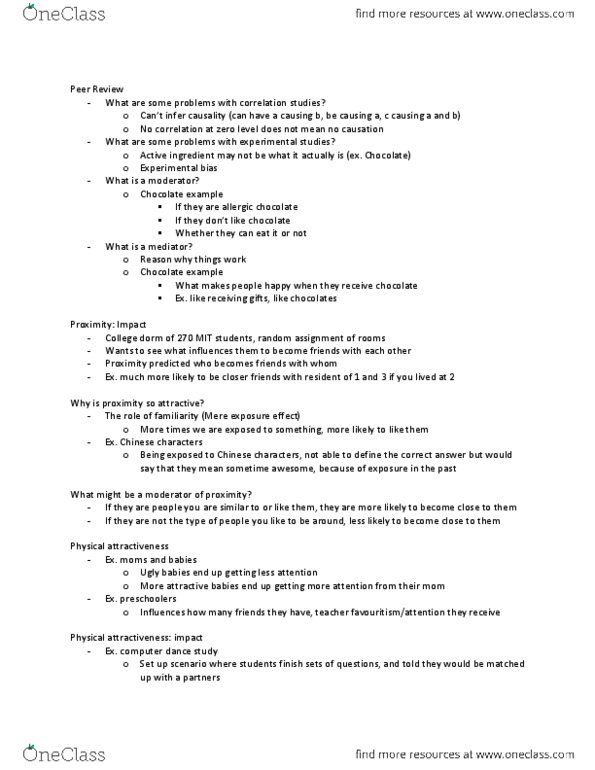 PSYCH354 Lecture Notes - Lecture 2: Speed Dating, Cognitive Load, Physical Attractiveness thumbnail