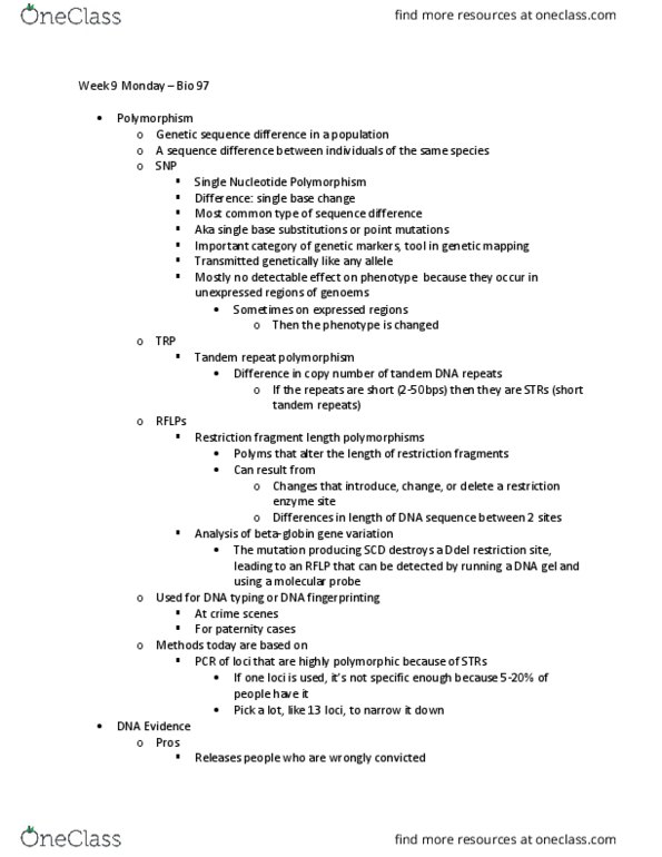 BIO SCI 97 Lecture Notes - Lecture 21: Missense Mutation, Dna Mismatch Repair, Reading Frame thumbnail