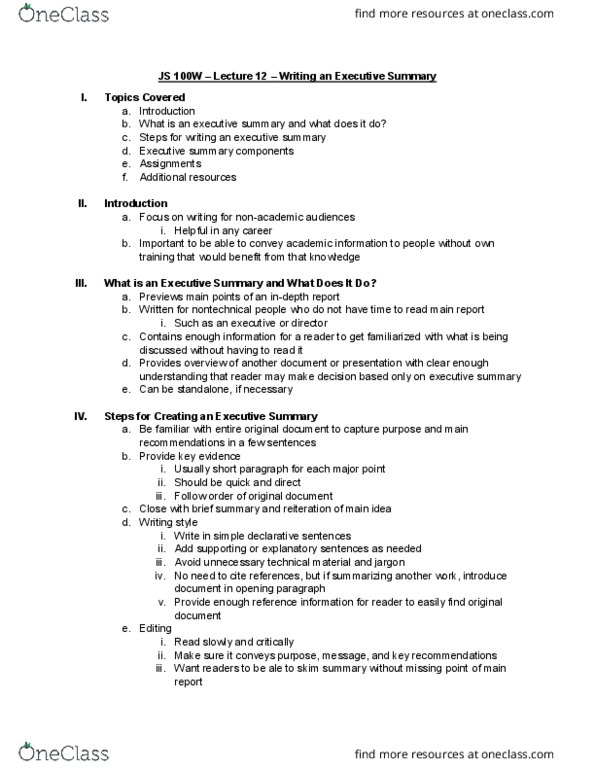 JS 100W Lecture Notes - Lecture 12: Jargon thumbnail