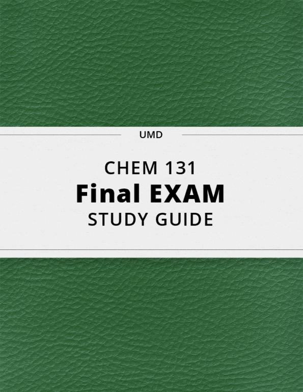 CHEM 131- Final Exam Guide - Comprehensive Notes for the exam ( 29 Sns-Brigh10