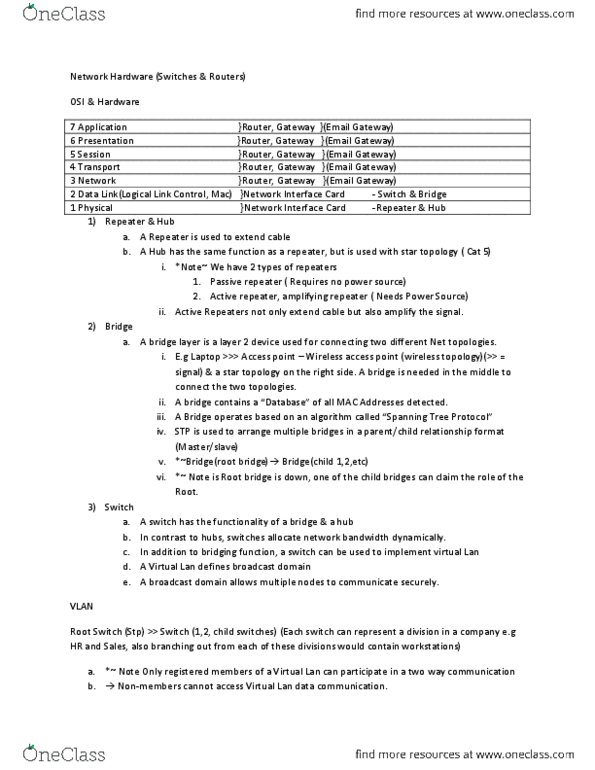 ITM 301 Lecture Notes - Network Interface Controller, Logical Link Control, Wireless Access Point thumbnail