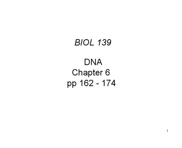 BIOL239 Lecture Notes - Nuclear Membrane, Guanine, Purine thumbnail