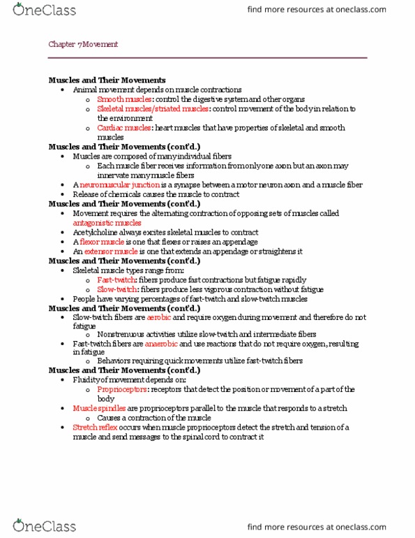 PSY-220 Lecture Notes - Lecture 6: Posterior Parietal Cortex, Golgi Tendon Organ, Huntingtin thumbnail