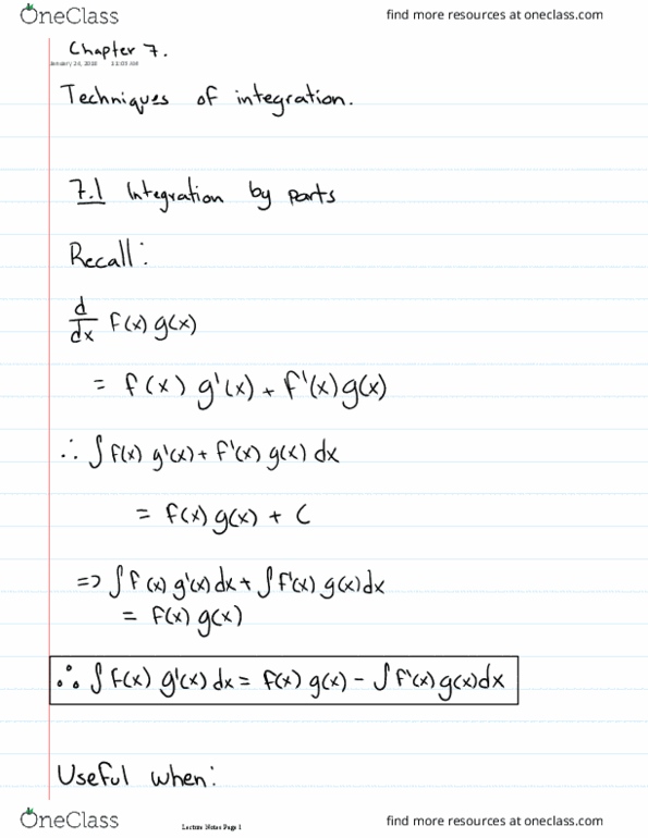 MAT135Y5 Lecture 28: 7.1- Blakes Lecture Notes thumbnail