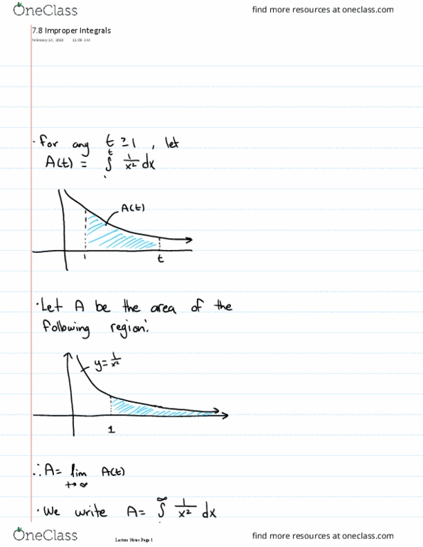 MAT135Y5 Lecture 30: 7.8- Blakes Lecture Notes thumbnail