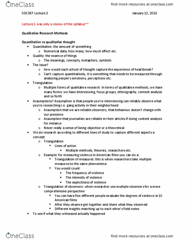 SOC387H5 Lecture Notes - Lecture 2: Content Analysis, Syphilis, Blackboard thumbnail