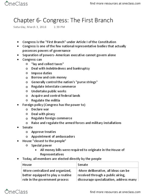 POLI SCI 104 Chapter Notes - Chapter 6: Congressional Budget Office, Bacon, Congressional Research Service thumbnail